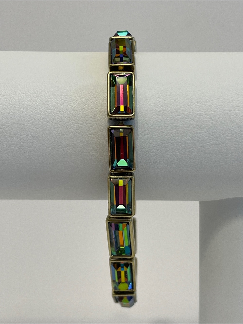 Vintage Heidi Daus Iridescent Faceted Line Bracelet